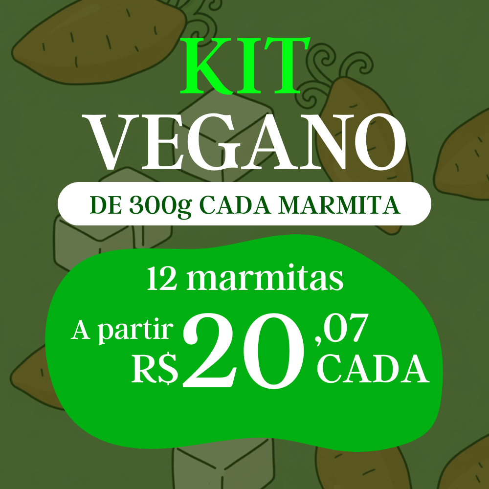 Kit Vegano de 12 marmitas de 300g cada