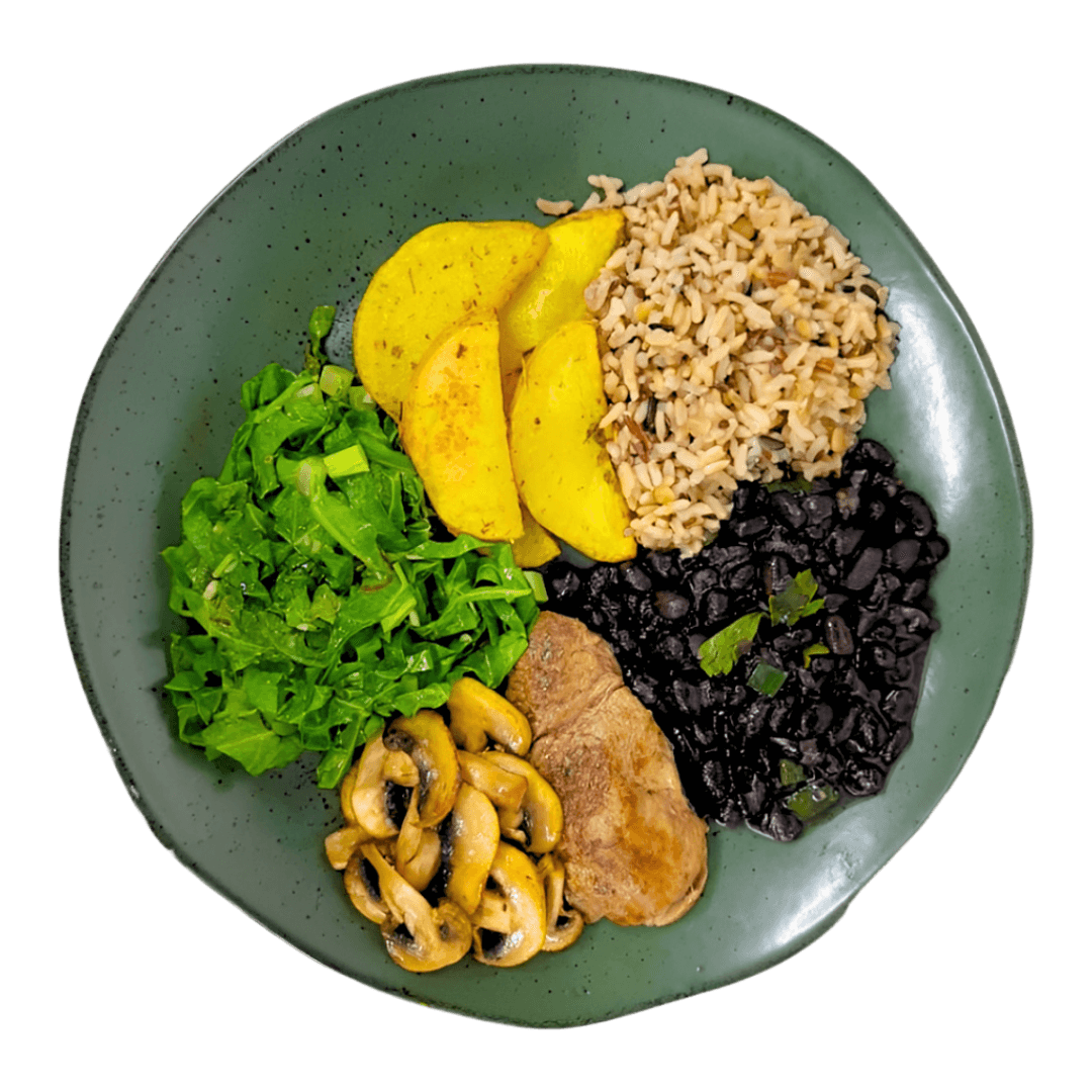Kit com 8 Refeições de 300g com: Filé Mignon, Bombom de Alcatra, Lombo Suíno, Filé Mignon Suíno, Sassami grelhado, Tiras Empanadas e mais 2 opções Veganas