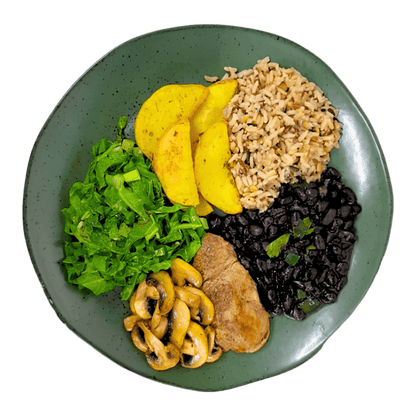 Kit com 8 Refeições de 300g com: Filé Mignon, Bombom de Alcatra, Lombo Suíno, Filé Mignon Suíno, Sassami grelhado, Tiras Empanadas e mais 2 opções Veganas