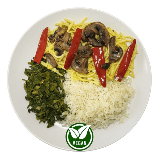 307 - Espaguete De Arroz, Couve, Arroz, Champignon e Pimentão