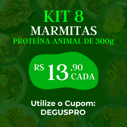 Marmitas Gourmet de Proteína Animal - 8 de 300g / 450g / 600g cada