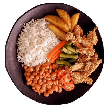 Kit com 8 Refeições de 300g com: Filé Mignon, Bombom de Alcatra, Lombo Suíno, Filé Mignon Suíno, Sassami grelhado, Tiras Empanadas e mais 2 opções Veganas