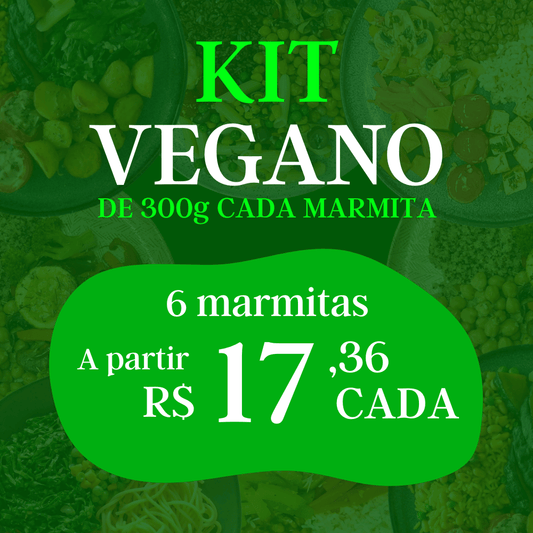 Kit com 6 Marmitas Veganas - 300g