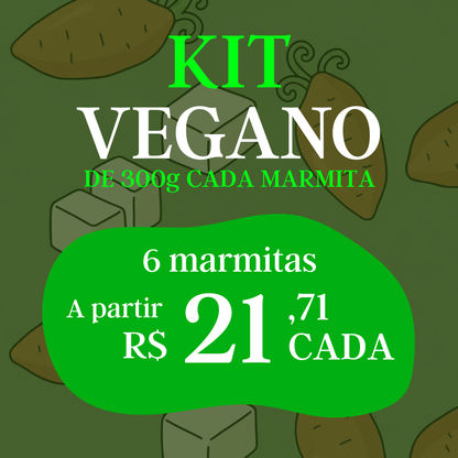 Kit com 6 Marmitas Veganas - 300g