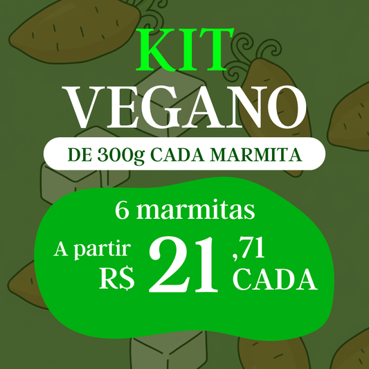 Kit com 6 Marmitas Veganas - 300g