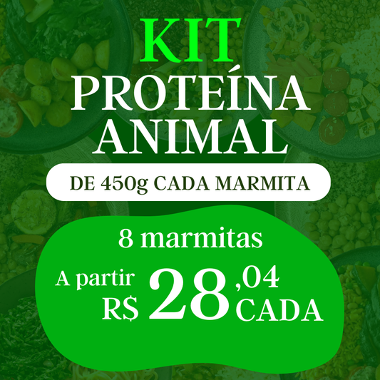 Super Kit Longevidade, 8 Marmitas de Proteína Premium - 450g cada