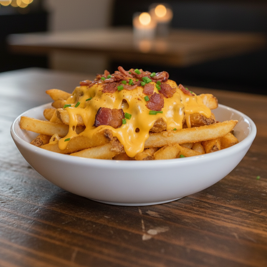 Batata Palito com Queijo Cheddar Vegetal e Bacon Crocante - PB6