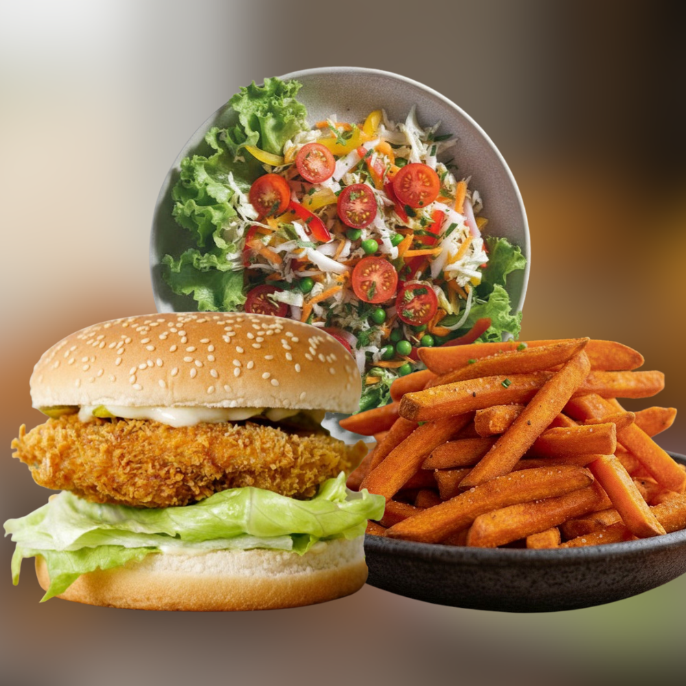 KIT2 - Crispy Chicken + Batatas Doces Assadas com Páprica Doce + Salada Horta
