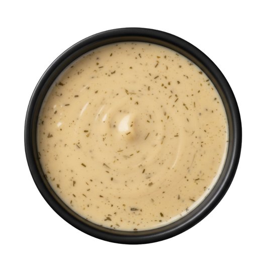 404 - Molho de Ervas Finas: Creme de leite vegetal, limão, cebola, tomilho, alecrim e sal do Himalaia. - 120g