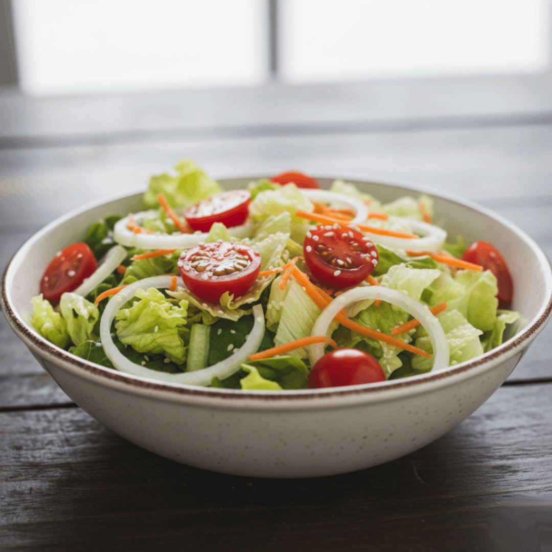 SA2 - Salada Clássica ,alface americana, Tomate cereja, cebola branca, cenoura e gergelim - 180g